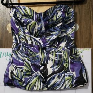 Banana republic patterned strapless top